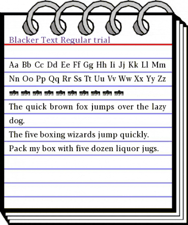 Blacker Text Regular animated font preview