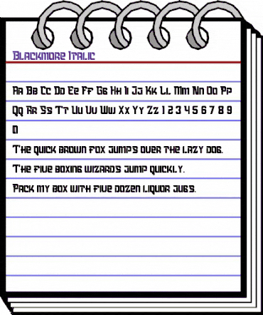 Blackmore Italic Regular animated font preview Blackmore Italic Regular animated font preview