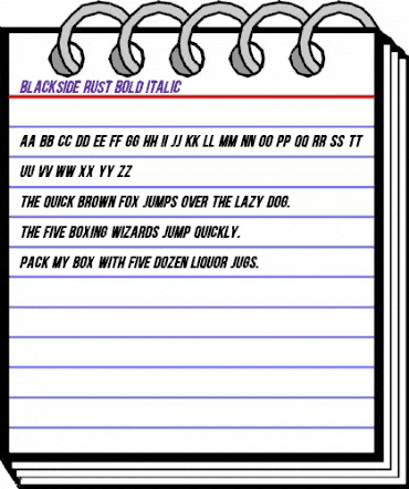 Blackside Rust Bold Italic animated font preview Blackside Rust Bold Italic animated font preview