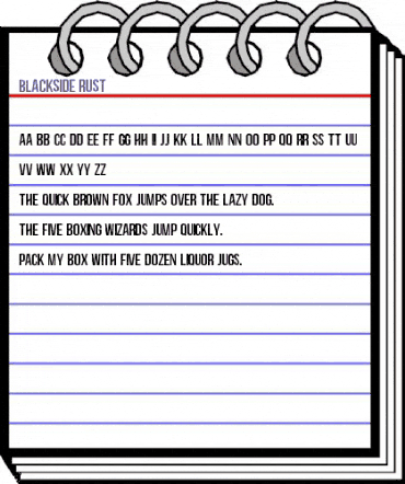 Blackside Rust Regular animated font preview Blackside Rust Regular animated font preview