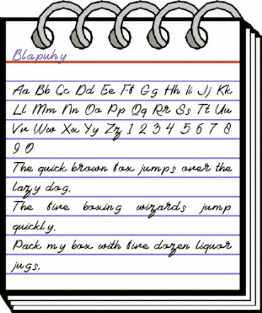 Blapuhy Regular animated font preview