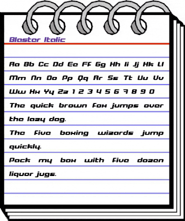 Blaster Italic animated font preview Blaster Italic animated font preview