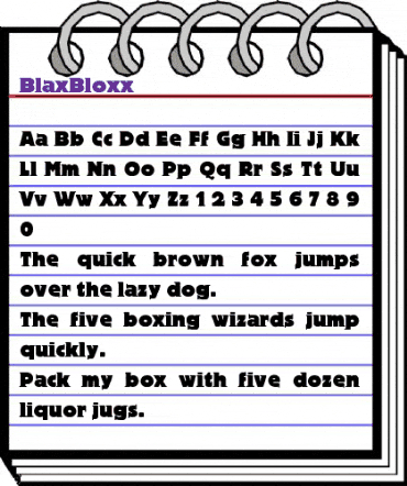 BlaxBloxx Regular animated font preview BlaxBloxx Regular animated font preview