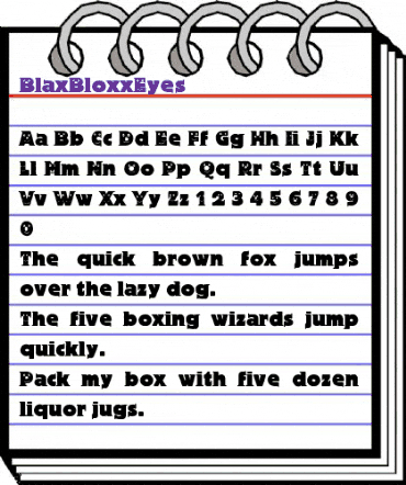 BlaxBloxxEyes Regular animated font preview BlaxBloxxEyes Regular animated font preview