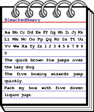 BleachedHeavy Regular animated font preview