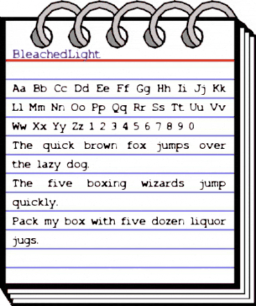 BleachedLight Regular animated font preview