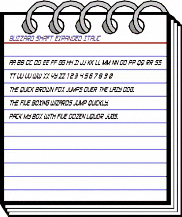 Blizzard Shaft Expanded Italic Regular animated font preview Blizzard Shaft Expanded Italic Regular animated font preview