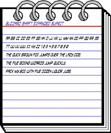 Blizzard Shaft Expanded SuprIt Regular animated font preview