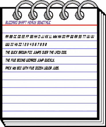 Blizzard Shaft Heavy SemItalic Regular animated font preview