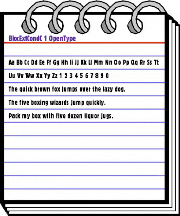 BlocExtCondC Regular animated font preview