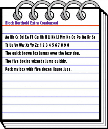 Block Berthold Regular animated font preview