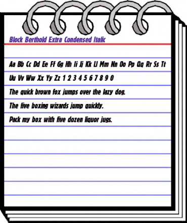 Block Berthold Italic animated font preview Block Berthold Italic animated font preview