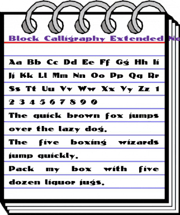 BlockCalligraphyExtended Normal animated font preview