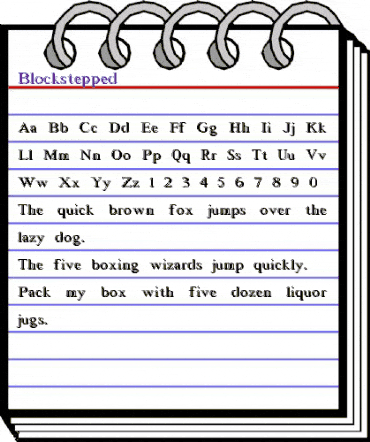 Blockstepped Regular animated font preview