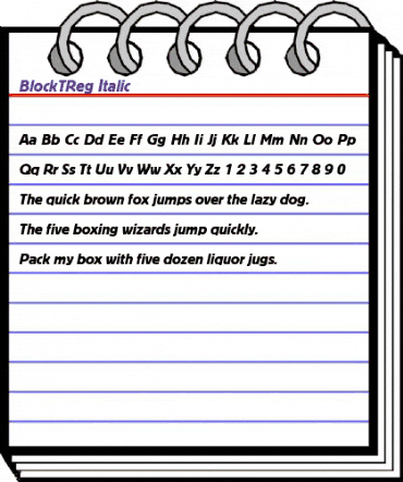 BlockTReg Italic animated font preview BlockTReg Italic animated font preview