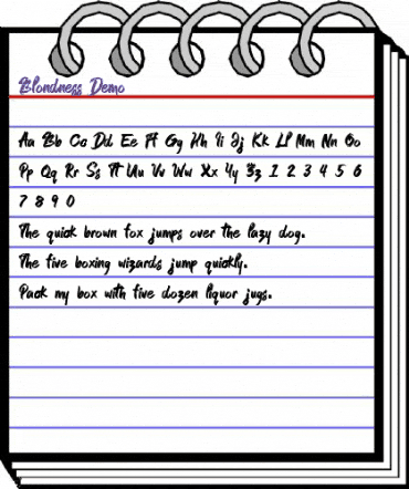 Blondness Demo Regular animated font preview