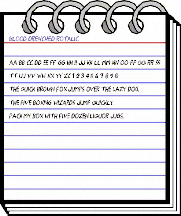 Blood Drenched Rotalic Regular animated font preview Blood Drenched Rotalic Regular animated font preview