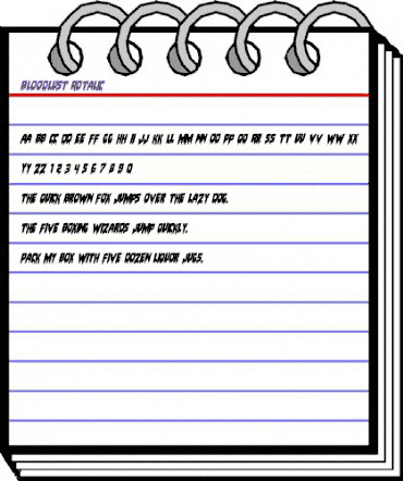 Bloodlust Rotalic Italic animated font preview Bloodlust Rotalic Italic animated font preview