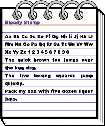 Bloody Stump Regular animated font preview Bloody Stump Regular animated font preview