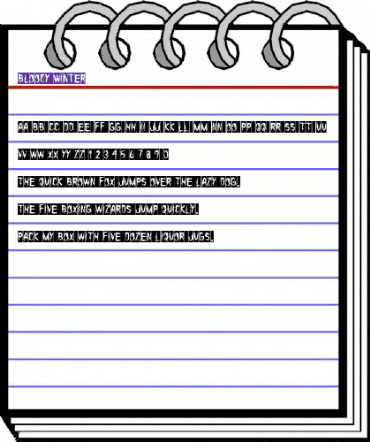 Bloody Winter Regular animated font preview Bloody Winter Regular animated font preview