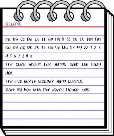 Blooms Regular animated font preview