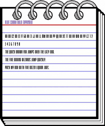 Blue Cobra Bold Expanded Regular animated font preview