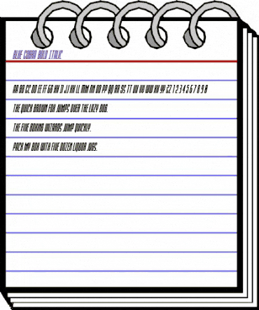 Blue Cobra Bold Italic Regular animated font preview