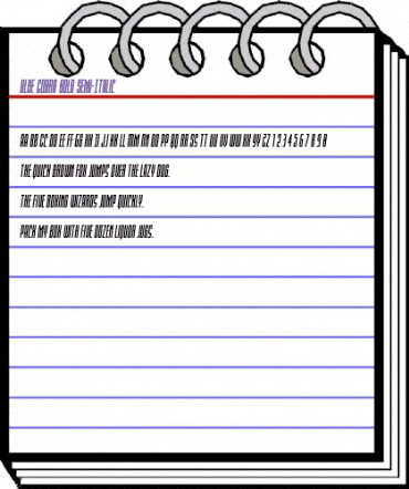 Blue Cobra Bold Semi-Italic Regular animated font preview