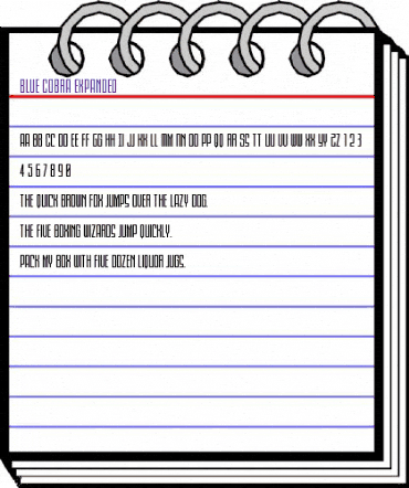 Blue Cobra Expanded Regular animated font preview Blue Cobra Expanded Regular animated font preview