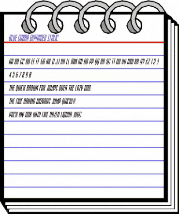 Blue Cobra Expanded Italic Regular animated font preview Blue Cobra Expanded Italic Regular animated font preview