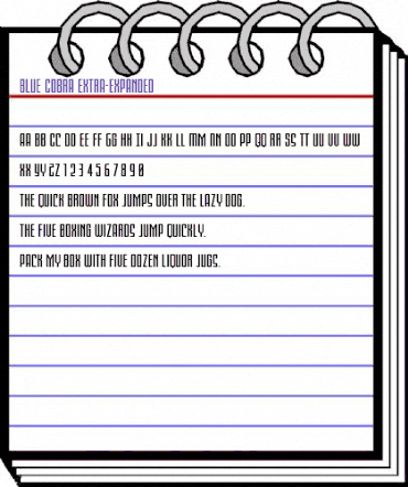 Blue Cobra Extra-Expanded Regular animated font preview