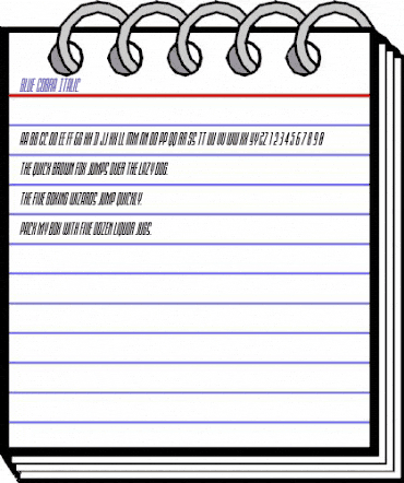 Blue Cobra Italic Regular animated font preview