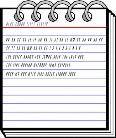 Blue Cobra Title Italic Regular animated font preview