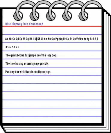 Blue Highway Free Condensed Regular animated font preview Blue Highway Free Condensed Regular animated font preview