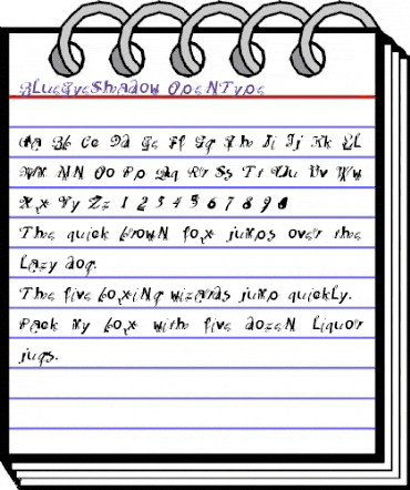 BlueEyeShadow Regular animated font preview