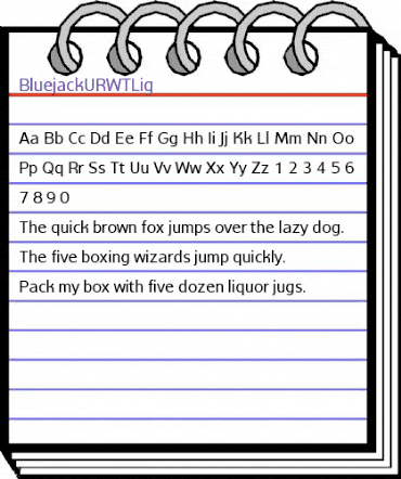 BluejackURWTLig Regular animated font preview