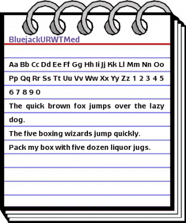 BluejackURWTMed Regular animated font preview