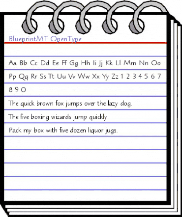 Blueprint MT Regular animated font preview