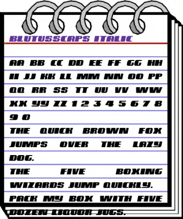 BlutussCaps Italic animated font preview BlutussCaps Italic animated font preview
