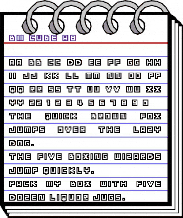 BM cube A8 animated font preview