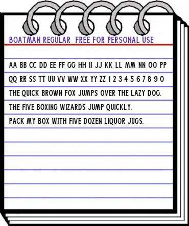 Boatman Regular (Free Personal Use) Regular animated font preview Boatman Regular (Free Personal Use) Regular animated font preview