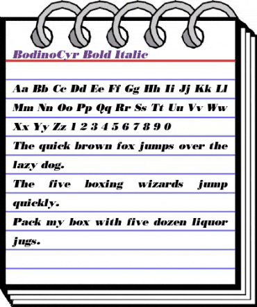 BodinoCyr Bold Italic animated font preview BodinoCyr Bold Italic animated font preview