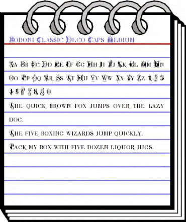 Bodoni Classic Deco Caps Medium animated font preview