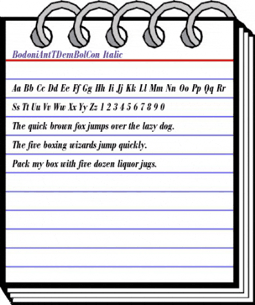 BodoniAntTDemBolCon Italic animated font preview BodoniAntTDemBolCon Italic animated font preview