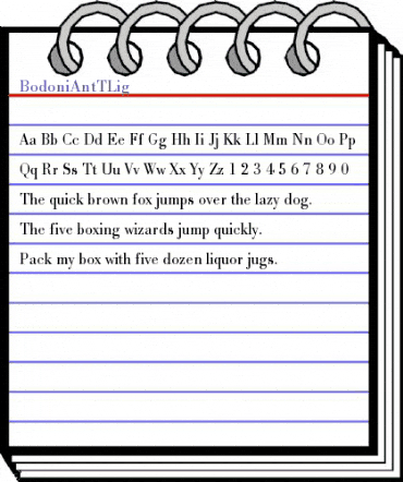 BodoniAntTLig Regular animated font preview
