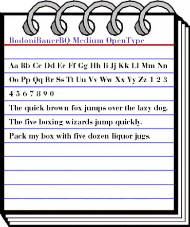 Bodoni Bauer BQ Regular animated font preview