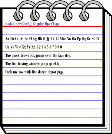 Bodoni Berthold Condensed BQ Regular animated font preview