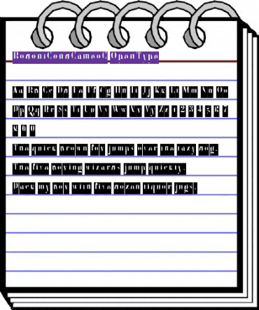 BodoniCondCameoC Regular animated font preview