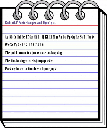 Bodoni LT Poster Compressed animated font preview Bodoni LT Poster Compressed animated font preview