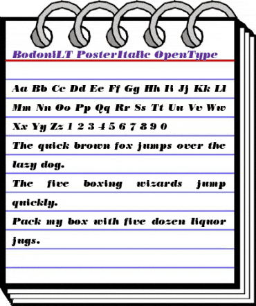 Bodoni LT Poster Italic animated font preview Bodoni LT Poster Italic animated font preview